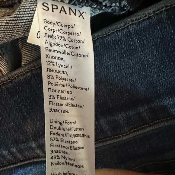 Spanx Womens Medium Pull On Distressed Raw Hem Mid Rise Skinny Jeans - Picture 5 of 6